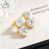 3ct/6ct D Color VVS1 Heart Moissanite Earrings S925 White Gold Yellow Gold Valentines Day Anniversary Gift for Her