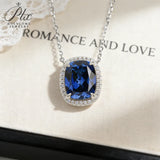 Lab-Grown Colombian Emerald Ruby and Sapphire Necklace with Cushion-Cut 925 Sterling Silver Vibrant Pendants Stackable Exquisite Jewelry for Women