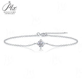 Moissanite Bracelet 1ct VVS1 D Color 925 Sterling Silver Round Cut Fashion Jewelry Gift For Women Birthday  White/Yellow Gold