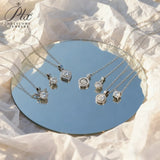 Moissanite Round Cut Necklace Multi-Design Pendant Women Fashion Jewelry Radiant Shine Gift Classic Elegant Charm Daily Wear