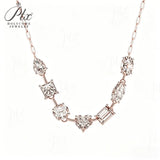 Moissanite Necklace 925 Pure Silver Multi Shape Cut D Color VVS1 Clarity GRA Certified Perfect Gift Anti-allergy Neck Ornament