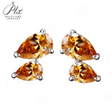 Total 3ct Moissanite Earrings Pear Cut D Color VVS1 925 Sterling Silver GRA Certified Hypoallergenic Non‑Fading Office Wear