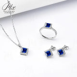 Jewelry Set Moissanite Jewelry Set Princess Cut It Includes Ring Necklace & Earrings Suitable for Weddings and Ideal As A Gift