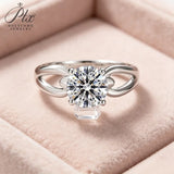 Moissanite Ring 1ct Round Cut D Color GRA Certified Hollow 925 Sterling Silver Factory Direct Daily Wear Ladies Fine Jewelry