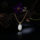 Moissanite Pendant Six Claw Marquise Necklace White Yellow Rose Gold Options Sparkling Fine Jewelry Special Occasion Gift