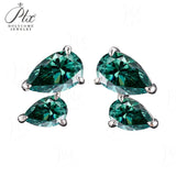 Total 3ct Moissanite Earrings Pear Cut D Color VVS1 925 Sterling Silver GRA Certified Hypoallergenic Non‑Fading Office Wear