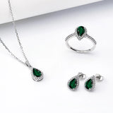 Jewelry Set Moissanite Jewelry Set Pear-shaped It Includes Ring Necklace & Earrings Suitable for Weddings and Ideal As A Gift
