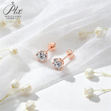 1ct Moissanite Earrings Excellent Round Cut Multi‑Color VVS1 925 Sterling Silver GRA Certified Hypoallergenic Commute‑Friendly