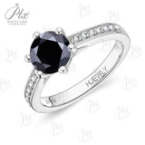 Moissanite Ring 6 Claws Silver Ring 12 Colors Round 1CT 925 Sterling Sliver Fine Jewelry Birth Stones Wedding Gift Jewel Ring