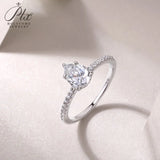 1ct Moissanite Ring D Color VVS1 Clarity Pear Cut S925 Sterling Silver Classic Bridal Ring For Women Wedding Proposal