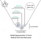Moissanite Necklace Sparkling Classic Round Pendant 925 Sterling Silver Jewelry Anniversary Gift for Women