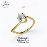 Ring Set Moissanite Lab Sapphire Combination Rings 925 Silver VVS1 Irregular Rings for Women Hypoallergenic Perfect Gift