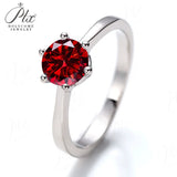 Moissanite Ring 12 Colors Round 1CT 925 Sliver Fine Jewelry Birth Stones Wedding Gift Women Jewel Ring Silver Ring