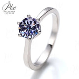 Moissanite Ring 12 Colors Round 1CT 925 Sliver Fine Jewelry Birth Stones Wedding Gift Women Jewel Ring Silver Ring