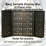 Best Selling Magnetic Ring Comparison Display Box 5A Sparkling Cubic Zirconia 10 Cuts 2-6CT Size Chart OEM Custom Jewelry Tool for Jewelers