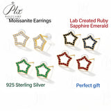 925 Sterling Silver Earrings Moissanite/Ruby/Sapphire/Columbia D Color VVS1 Round Cut Ideal Gift for Mother's Day Fine Jewelry