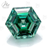 Moissanite Diamond Hexagon Green/D/Champagne Color VVS1 Brilliant Cut Tester Positive Factory GRA Certificate Jewelry Making DIY