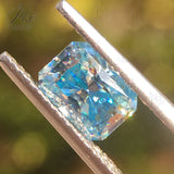 Moissanite Aquamarine Brilliant Asscher Cut Lab Grow Gemstone Diamond Charms Advanced Jewelry With GRA Report Making Material