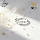 0.5ct Moissanite Rings Oval GRA Certified D Color VVS1 925 Sterling Silver Non‑Fade Ideal Gift Anniversary Ring for Her