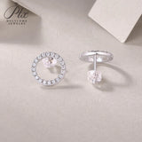 Moissanite Earrings D Color Round S925 Classic Fashion Jewelry for Women Anniversary Valentine's Day Gift Hypoallergenic
