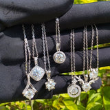 Moissanite Round Cut Necklace Multi-Design Pendant Women Fashion Jewelry Radiant Shine Gift Classic Elegant Charm Daily Wear