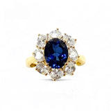 Flower Ring with 1.7-2.5CT Oval Lab Grown Ruby Sapphire Colombian Padparadscha 925 Silver Women Engagement Christmas Party Gift