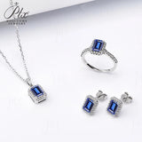 Jewelry Set Moissanite Jewelry Set Emerald-Cut It Includes Ring Necklace & Earrings Suitable for Weddings and Ideal As A Gift