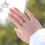 Moissanite Ring For Women Party Trend Fashion Sleek Colorful Glittering Essentials Fine Jewelry New Year present
