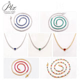 Lab-Grown Gemstone and Moissanite Tennis Chain 16-20 Inches GRA/AGL Certified S925 Multi Color High-End Jewelry Ideal Gift