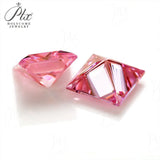 Moissanite Plating Princess Cut Golden Yellow/Sakura Pink VVS1 Brilliant Loose Gemstones for Custom Rings & Fine Jewelry Making