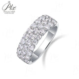 Moissanite Ring Wholesale S925 Sterling Silver D Color VVS1 Clarity Round Cut Classic Jewelry For Women Promise Anniversary Band
