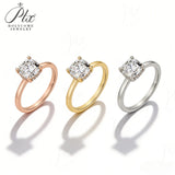 1.5ct/2.5ct Moissanite Ring VVS1 Clarity 1D Color Cushion 925 Silver White Yellow Rose Gold Anniversary Wedding Band for Women