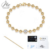 1ct Moissanite Bracelet D Color VVS1 GRA Certified 925 Sterling Silver Hypoallergenic Daily Wear Fine Jewelry for Ladies
