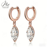 Marquise-shaped Pendant Earrings with Moissanite 925 Sterling Silver Jewelry for Women Radiant Flame-like Charm