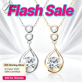1CT Moissanite Necklace 925 Sterling Silver D Color VVS1 Round Cut Pendant GRA Certified Non‑Fading Commute‑Friendly Gift