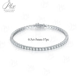 Round Tennis Bracelet Adorned with Exquisite Moissanite Multiple Size Options 925 Silver Material, Fashionable Holiday Gift