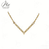 V-Shaped Necklace with Emerald-Cut Round D-Color Moissanite GRA S925 Collar Necklace A Top Choice for Ladies' Daily Commute