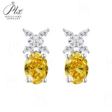 Moissanite/CZ Earrings Lab-Grown Emerald/Ruby/Sapphire 925 Silver Hypoallergenic Factory Direct Daily Commute Ideal Present
