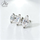 Moissanite Earrings Marquise Cut White Color VVS1 GRA Certificate Hypoallergenic Non-fade Daily Jewelry