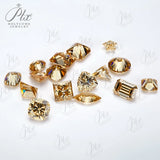 Moissanite Stone Multiple Shapes Champagne Brilliant Cut Loose Gems Jewelry Making Charm S925 Jewel Gift Beads Pass Diamond Test