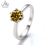 Moissanite Ring 12 Colors Round 1CT 925 Sliver Fine Jewelry Birth Stones Wedding Gift Women Jewel Ring Silver Ring
