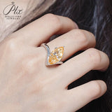 5ct Moissanite Ring Marquise Cut GRA Certificate Champagne Color VVS1 925 Sterling Silver Non‑Fade Versatile Daily Anniversary Party Ring for Her