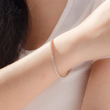 Lab-Grown Diamond Tennis Bracelet 10K Round Cut 3mm Factory Direct Fine Jewelry for Unisex Casual Wear 6-9inch Nickel-free & Lead-free