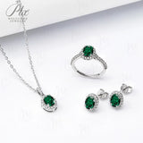 Jewelry Set Moissanite Jewelry Set Oval Cut It Includes Ring Necklace & Earrings Suitable for Weddings and Ideal As A Gift