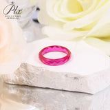 Lab Grown Yellow Garnet&Lab Grown Ruby Ring AGL Certified Faceted Cut Band Direct From Factory Elegant Jewelry Suitable For Daily Wear