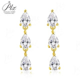 3ct Moissanite Earrings Pear Cut D Color VVS1 925 Sterling Silver GRA Certified Hypoallergenic Factory Direct Daily Wear