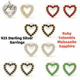 Moissanite/Ruby/Sapphire Earrings 925 Sterling Silver D Color Round Cut Direct Factory Sale Luxury Jewelry For Women Wedding Party Gift