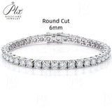 Moissanite Tennis Bracelet 925 Sterling Silver Round Cut 2mm-6.5mm D Color VVS1 Factory Direct Fine Jewelry for Unisex Casual Wear 6-8.5inch