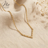 V-Shaped Necklace with Emerald-Cut Round D-Color Moissanite GRA S925 Collar Necklace A Top Choice for Ladies' Daily Commute