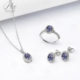 Jewelry Set Moissanite Jewelry Set Oval Cut It Includes Ring Necklace & Earrings Suitable for Weddings and Ideal As A Gift